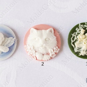 Cameo Angel Mold, For Epoxy Resin, For Polymer Clay, Cat Mold, Lovers Silicone Mold, Cabochon Mold, Pendant, Food-Grade Silicone, DIY M11/..