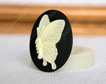 Cameo Butterfly Flexible Silicone Mould, For Polymer Clay, Food Safe Molds, Resin Molds, Soap, Fondant, Wax, Pendant Mold, М8/55 (2/00)*