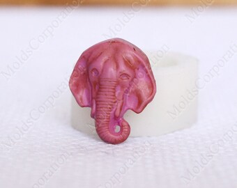 Pendant silicone mold, Cabochon mold, Resin mold, Polymer clay mold, Elephant mold, Animal mold, Food safe mold, Head mold, DIY Jewelry mold