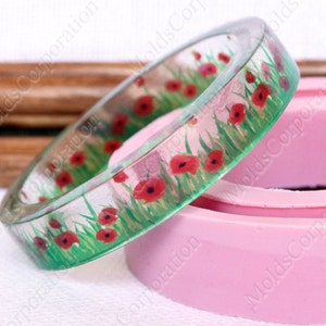 Bangle silicone mold, bracelet mould, silicone moulds, flexible, for epoxy resin, jewelry mold, transparent clear, DIY MB9 11,2/17,45 image 4