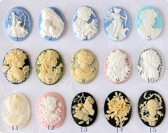 Silikonform Cameo Ihrer Wahl, 40 x 30 mm, Lady Cameo, Für Polymer-Clay, Für Epoxidharz, Fondant, Anhänger, M8/..