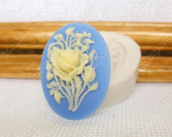 Cameo Mould Rose Flower Silicone Mold Flexible Polymer Clay Food Safe Molds Resin Molds Soap Fondant Wax Pendant Fimo Mold М8/24(2/53)*