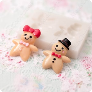 Gingerbread Man Silicone Mould, Cookies Mold, For Polymer Clay, Food Safe Flexible Molds, For Epoxy Resin, Soap, Fondant, Candy Mold, M301
