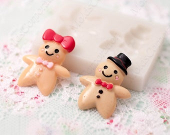 Gingerbread Man Silicone Mould, Cookies Mold, For Polymer Clay, Food Safe Flexible Molds, For Epoxy Resin, Soap, Fondant, Candy Mold, M301