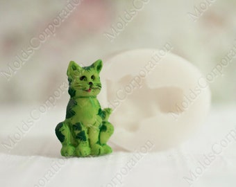 Cat silicone mold, Scrapbooking decoration mold, Pendant polymer clay mold, Animal flexible resin mold, Food-grade chocolate candy mold M241
