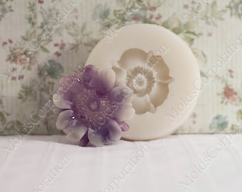 Poppy Flower Silicone Mold, Pendant Mold, Resin Flower Mold, Scrapbooking Molds, Polymer Clay Mould, Jewelry Mold, Food Safe DIY Mold М237