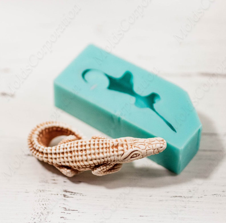 3D Crocodile Silicone Mold for Polymer Clay Food Safe Flexible Etsy
