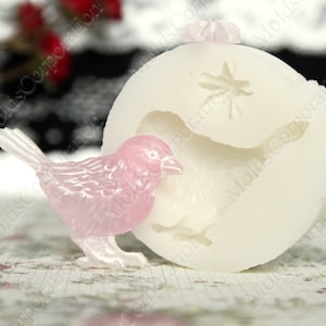 Silicone Bird Mold For Low-Melting, Epoxy Resin and Other, Scrapbooking Mold, Sparrow Bird Mold, For Polymer Clay, Jewellry Mold, DIY
