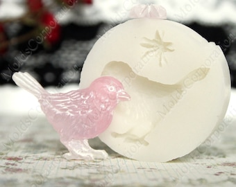Silicone Bird Mold For Low-Melting, Epoxy Resin and Other, Scrapbooking Mold, Sparrow Bird Mold, For Polymer Clay, Jewellry Mold, DIY