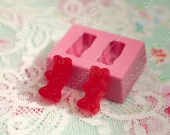 2 Jelly Bears Silicone Mould, 20x10mm, For Polymer Clay, Chocolate Bar Mold, Food-grade Silicone, For Epoxy Resin, Fondant, Candy, MP34/1