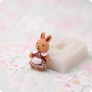 Bunny Silicone Mould, 28x19mm, Rabbit Mold, For Polymer Clay, Food-grade silicone, For Epoxy Resin, Fondant, Pendant Mold, Jewelry, DIY M285