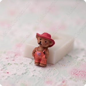 Teddy Bear Silicone Mold, for Polymer Clay, Food Safe Bear Mold, Epoxy Resin Molds, Fondant Mold, Wax, Jewelry Earrings Animal Mold M289