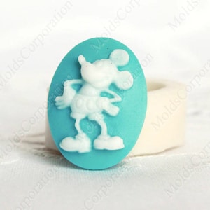 Mickey Mouse Disney cameo mold, Pendant silicone mold, Cabochon resin mold, Polymer clay mold, Food safe mold, Chocolate candy mold, М9/21