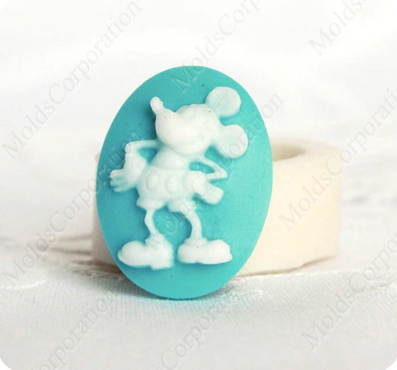 Mickey Mouse Disney cameo mold, Pendant silicone mold, Cabochon resin mold, Polymer clay mold, Food safe mold, Chocolate candy mold, М9/21