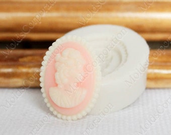 Cameo Mould Victorian Lady Silicone Mold Flexible Polymer Clay Food Safe Molds Resin Molds Soap Fondant Wax Pendant Fimo Mold М4/1*