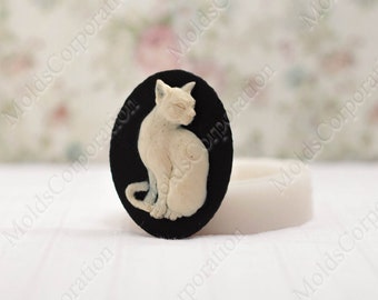 Cameo Mold Cat Kitten, Silicone Mould, Flexible, Polymer Clay, Food Safe Molds, Resin Molds, Soap, Fondant, Wax, Pendant Mold М9/26*