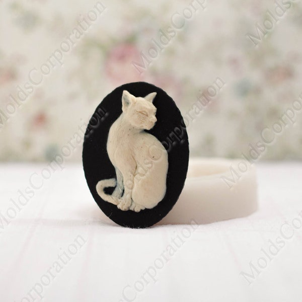 Cameo Mold Cat Kitten, Silicone Mould, Flexible, Polymer Clay, Food Safe Molds, Resin Molds, Soap, Fondant, Wax, Pendant Mold М9/26*