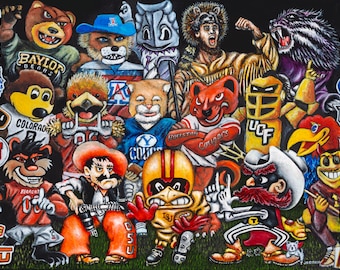 Big 12 Showdown - Football Sports Art Print from Thomas Jordan Gallery