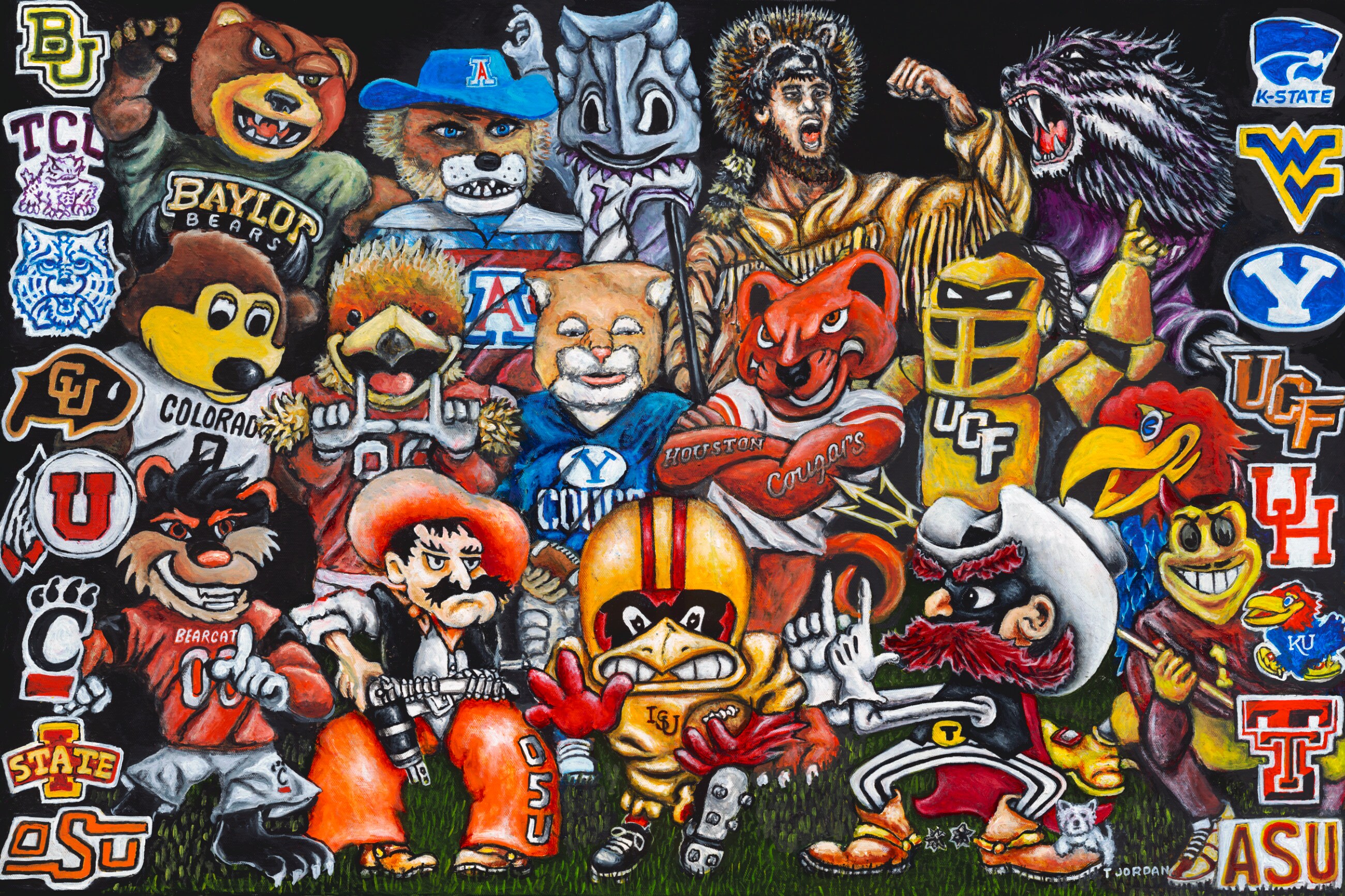 Big 12 Showdown - Football Sports Art Print From Thomas Jordan