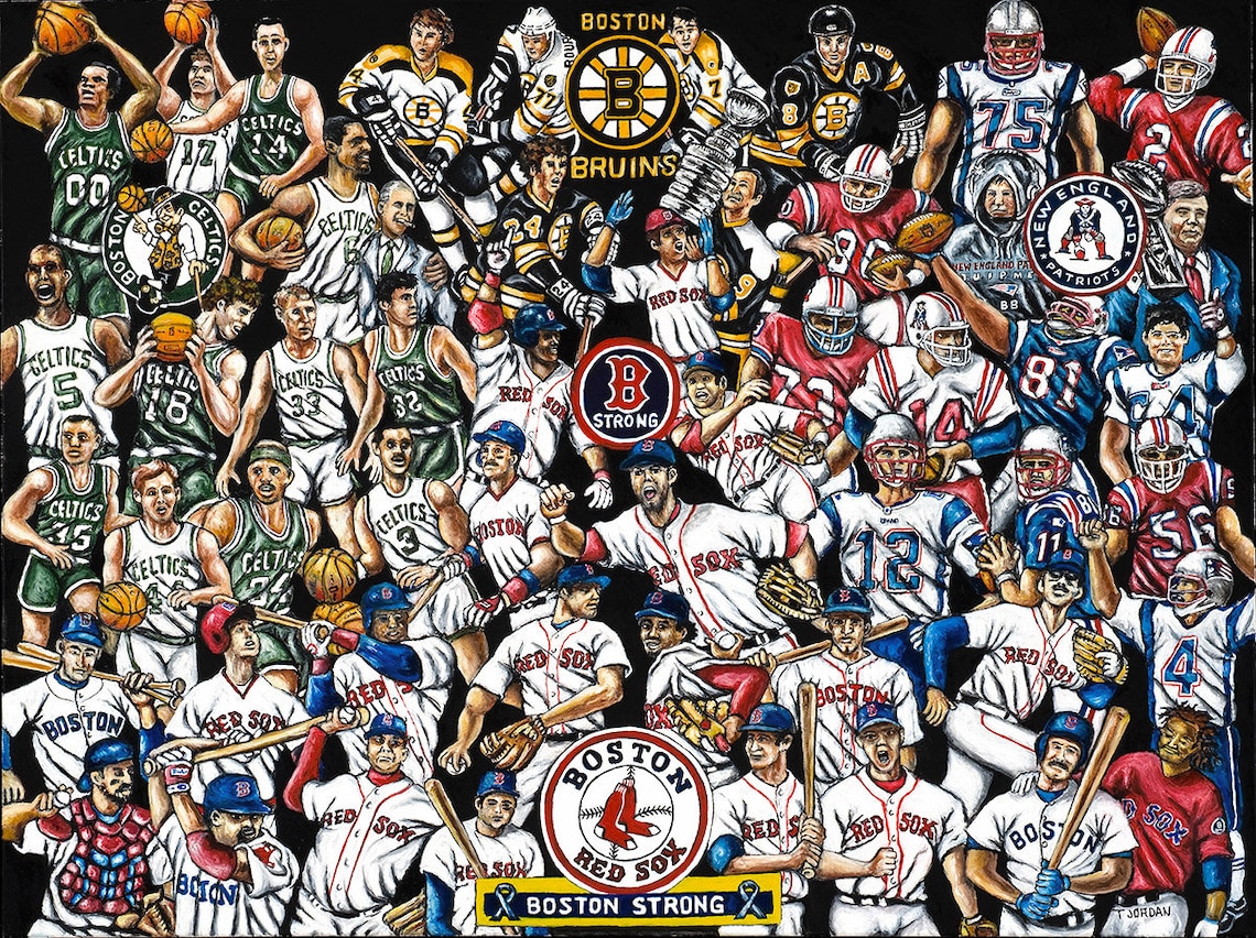 Boston Strong Sports City Tribute Art Print from Thomas Jordan Gallery