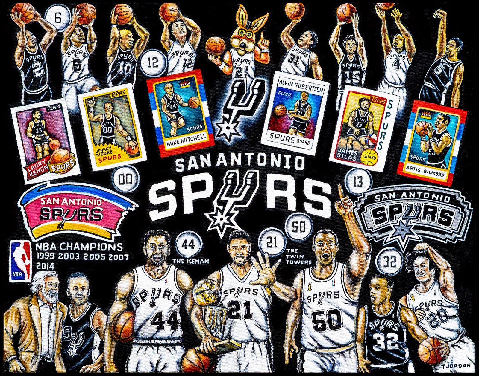 San Antonio Spurs TIM DUNCAN Glossy 8x10 Photo 5 NBA Championship Poster  Print