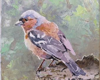Chaffinch 7x5 inch, original oil painting on panel.