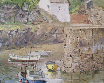 Porthgain, Pembrokeshire oil on canvas 20x16" Wall art