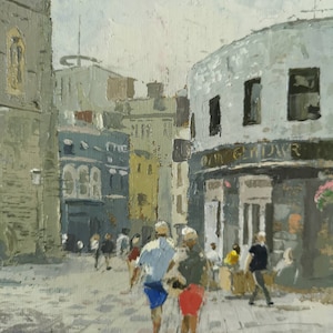 A humid afternoon at St. John's Square, Cardiff, Wales, oil on canvas, 12x10 inch Wall art image 4