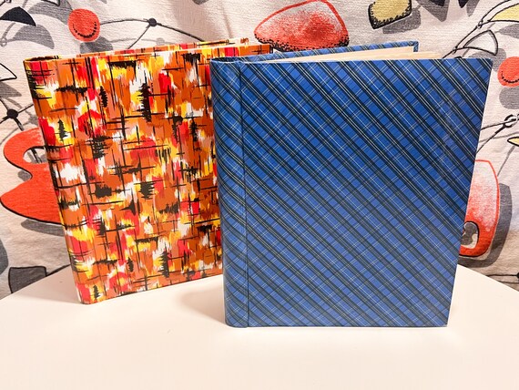 Vintage Orange and Blue Photo Albums Self Adhesive Pages 