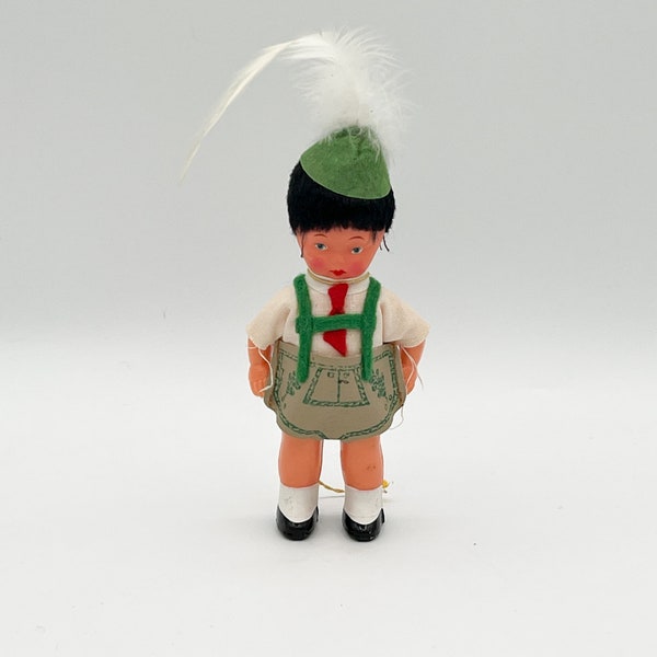 Vintage German Boy Celluloid Doll, 1950s