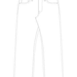 Modèle de jeans en denim à lisière Drafting image 2