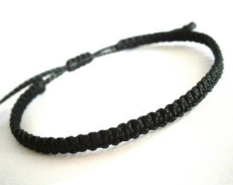 Black friendship bracelet/Men bracelet/Surf bracelet/Macrame bracelet/Waterproof