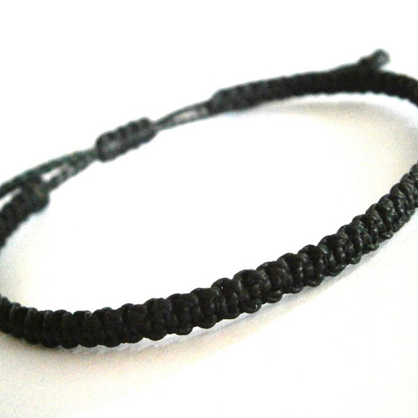 Black friendship bracelet/Men bracelet/Surf bracelet/Macrame bracelet/Waterproof