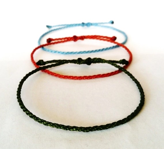 Round String Bracelet/simple Rope Bracelet/friendship Unisex Bracelet/waterproof  Adjustable Surfer Bracelet 