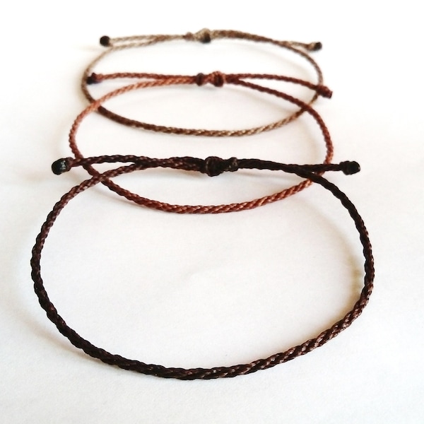 Surfer bracelet/Waterproof Round string bracelet/Simple rope bracelet/Friendship bracelet/Waxed