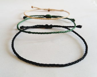 String rope bracelet/Adjustable macrame bracelet/Friendship bracelet/Mens waxed bracelet/Waterproof bracelet