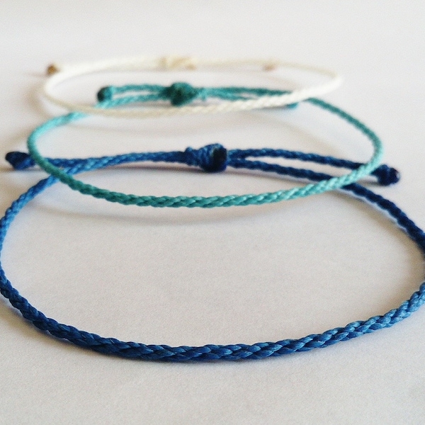 Rope wristband/Thin string bracelet/Waterproof adjustable string bracelet/Unisex kids bracelet/Friendship bracelet