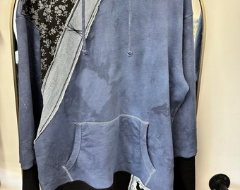 Robe hoodie bleu marin,XLARGE