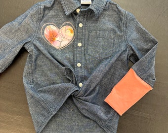 Chemise jeans 6T,  upcycling