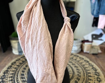 Pink summer infinity scarf for women