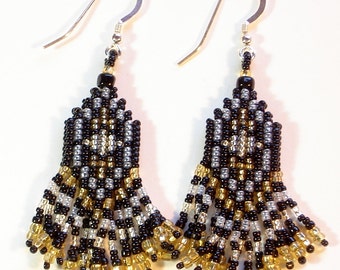 Black, Silver and Gold Earrings