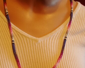 Collar azul y rosa