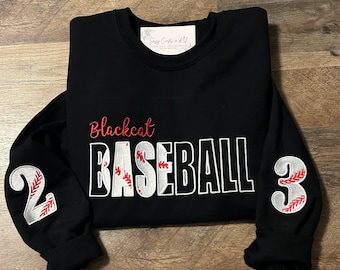 Custom Baseball Embroidered Sweatshirt,  Baseball Sweatshirt, Softball Sweatshirt, Softball, Baseball, Custom gift, Baseball Embroidery gift