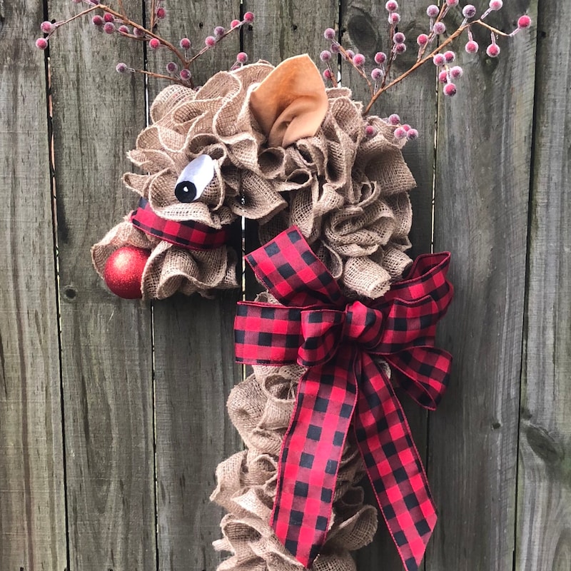 Reindeer Wreath - Etsy