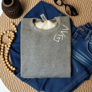 Embroidered "God is Greater" Sweatshirt: Christian Apparel