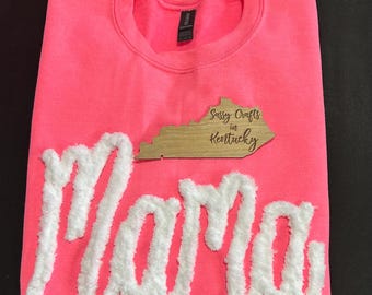 Mama Chenille Embroidered Sweatshirt - Mom Gift