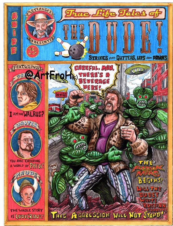 The Dude Vs Attack From Mars Limited Edition Signed Etsy