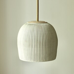 Handmade creamy matte pendant light - pottery pendant light - lamp - hanging pendant - renovation lighting - kitchen lighting