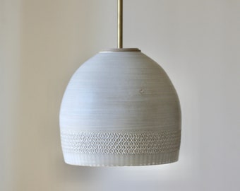 Large handmade creamy matte pendant light - artisanal pendant light - lamp - hanging pendant - renovation lighting - handcarved lighting
