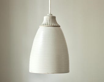 Handmade creamy matte pendant - pottery pendant light - boho light - pendant lamp - renovation lighting - lamp